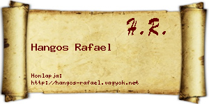 Hangos Rafael névjegykártya